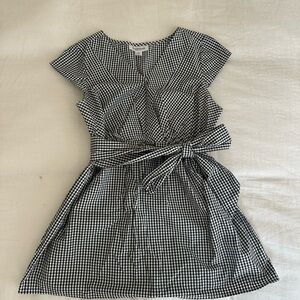 Motherhood Black and White Checkered Top